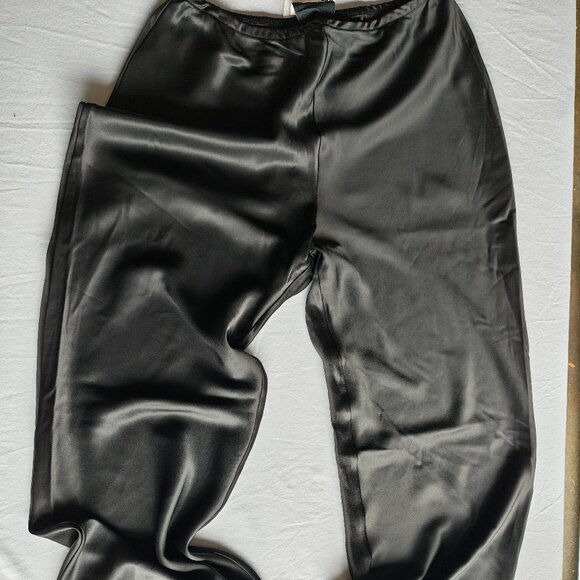 REFORMATION Gale Satin Pant in Black, size S - Picture 2 of 8